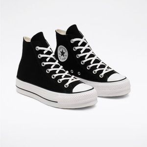 Size 10, Black Platform Converse